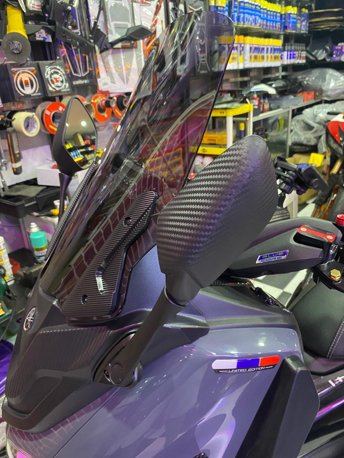 Nmax 125/155 2021-2024 Katlanır Ayna Spoiler Ve Siperlik Cam Seti 46c m Füme